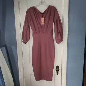Boohoo Elegant Mauve Midi Dress